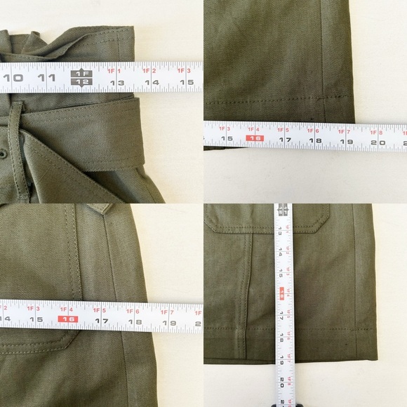 Banana Republic Heritage Paperbag Utility Skirt Mini Olive Green 2 Petite NEW - Picture 8 of 11